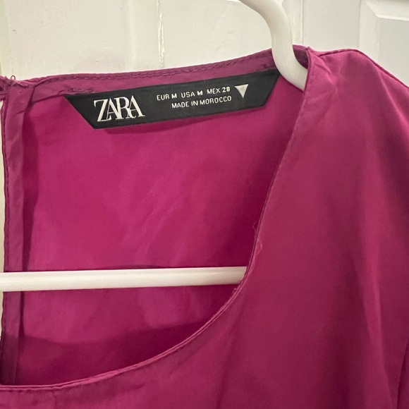 Zara Taffeta Voluminous Raspberry Dress - Picture 6 of 6